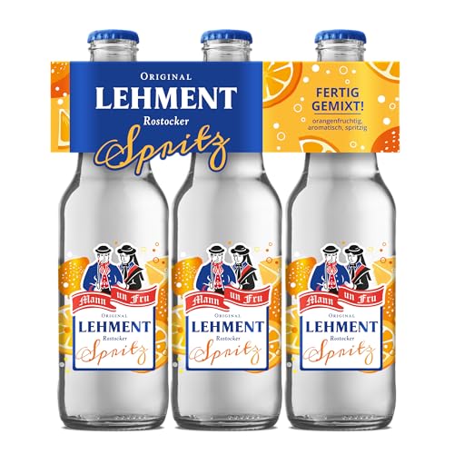 ORIGINAL LEHMENT Rostocker Spritz | Fruchtig-herber Küstenaperitif mit erfrischender Orangennote | Ready to Drink Triple Pack | 10,1% Vol. | 3 x 0,2l