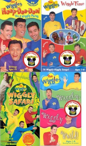 the wiggles set 4 vhs: The Wiggles - Wiggle Time, The Wiggles - Hoop-Dee-Doo! It's a Wiggly Party, The Wiggles - Wiggly Safari, The Wiggles - Wiggly, Wiggly World!