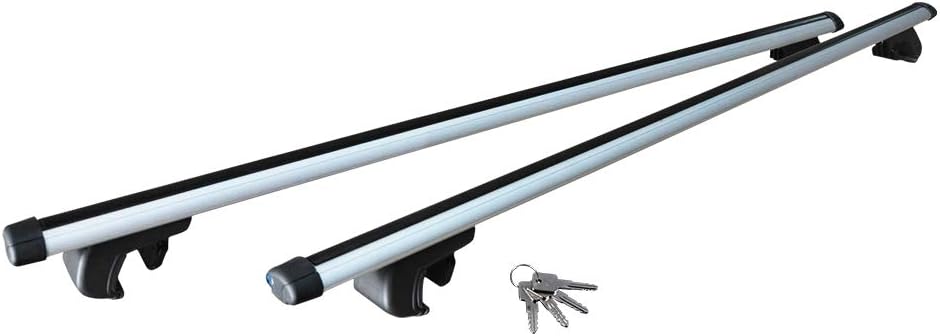 FREEMOTOR802 53 Inch Roof Rack Cross Bars Universal Fit Most Vehicles with Existing Roof Rails (Raised Only), Silver Top Roof Rails Crossbars Cargo Bars Rooftop Luggage Carrier 2PCS Pair