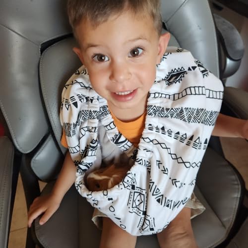 fleece bonding neck scarf small animal carrier pouch sling carrier cuddler anti-anxiety two layers for guinea pigs ferrets hedgehogs kittens sugar gliders and other small pets northern lights