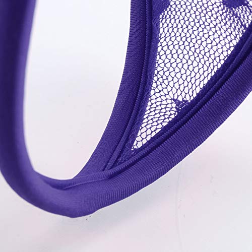 G-string violet en dentelle extensible sans couture taille unique