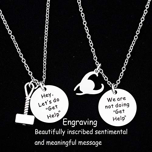 Kivosiiviz Thor Loki Friendship Jewelry Marvel Comic Inspired Necklace for Best Friends Set of 2 Merchandise Staff Loki Merch Marvel Necklace2