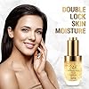 24K Gold Anti Aging Face Serum Moisturizer Enriched with Vitamin C Serum, Hyaluronic Acid, Vitamin E Cream for Day and Night Wrinkle Reduction, Re-Activate Skin Youth (1FL.OZ)