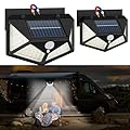 DZGKGM RV Magnetic Motion Sensor Light, Solar RV Porch Light, Exterior RV Lighting, Camper Lights Outdoor, Awning Lights for Trailer, 5th Wheels, 100LED, 2 Pack