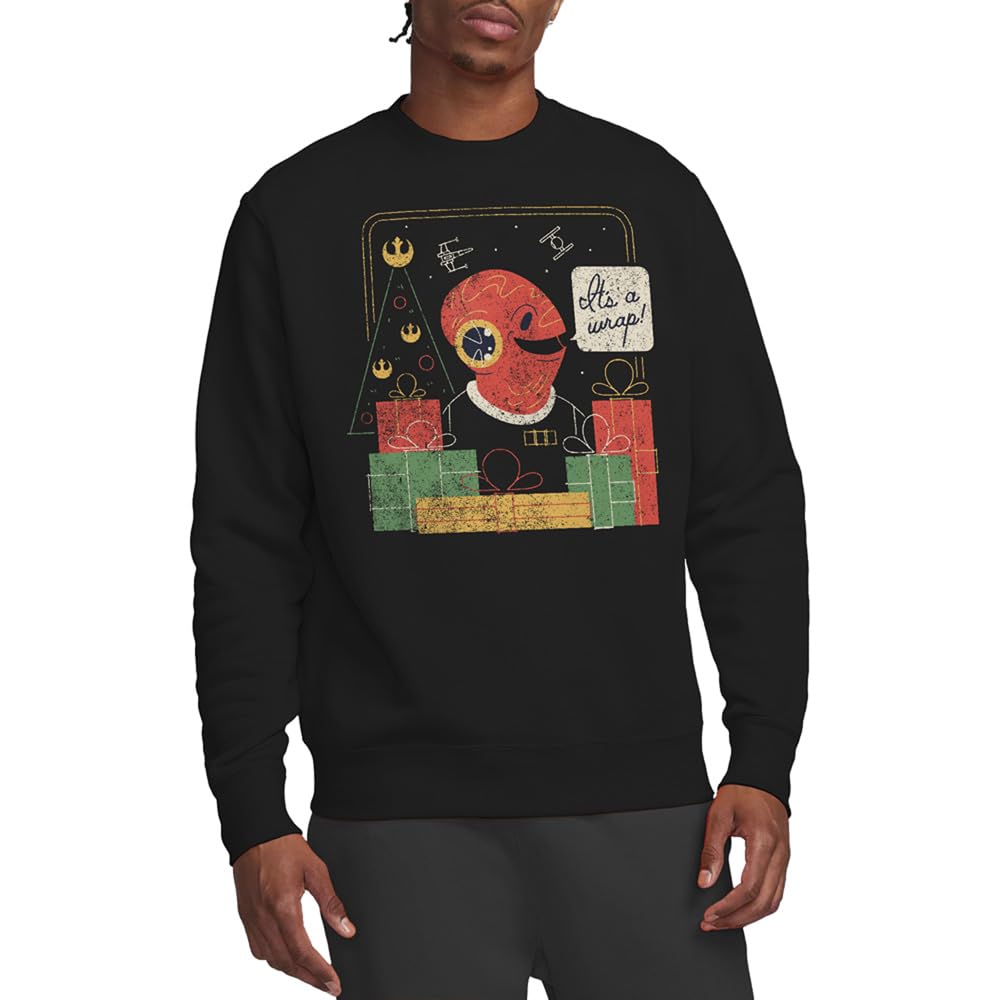 Star Wars Men's Black Retro Christmas Admiral Ackbar Wrap Trap in Size XL, Sports Direct