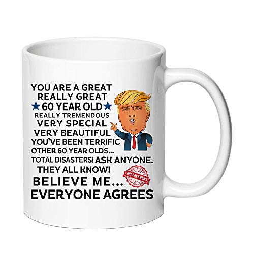 You are A Great 60 Year Old Everyone Agrees Coffee Mugs - Novelty Ceramic Coffee Mug Tea Cup White 60th Birthday Gifts for Women Gift Ideas