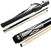 TaiBA 2-Piece Pool Stick + Hard Case, 13mm Tip, 58", Hardwood Canadian Maple Professional Billiard Pool Cue Stick 19-22 Oz (Selectable)-Blue, Black, Red, Gray, Green, Brown