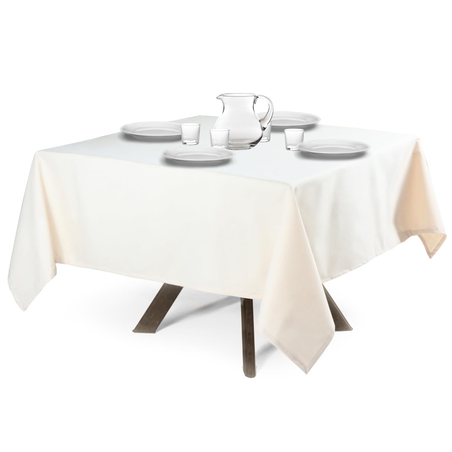 Nappe de couleur unie carrée coton 220x220 cm MyVorrei pour table de salon et cuisine