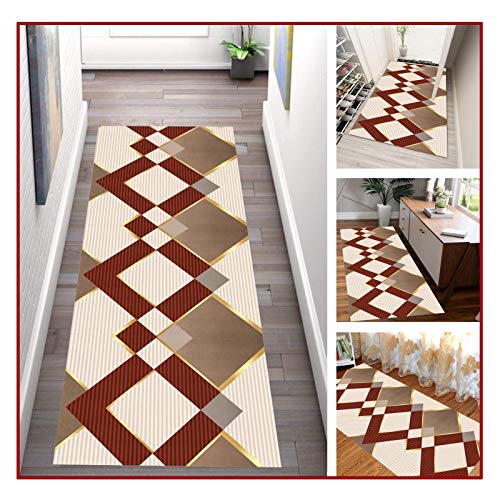 Tapis de couloir lavable et antidérapant en polyester doux 1x1m - 2