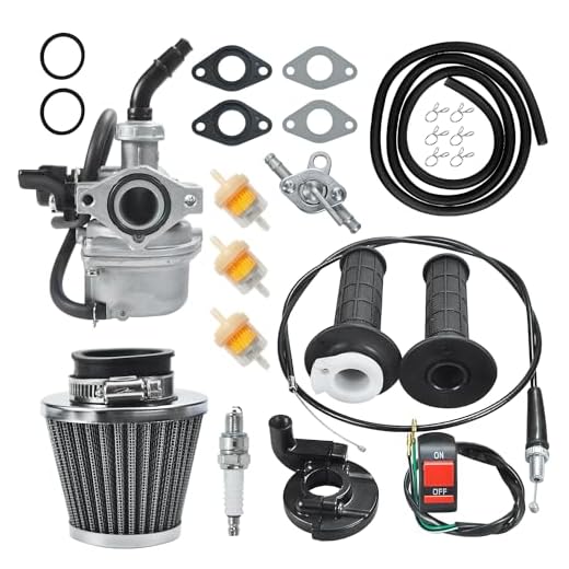 HOLATO PZ19 Carburetor Carb Air Filter Throttle Handle Grips Cable for 50cc 70cc 90cc 110cc 125cc Tao Tao GK110 Baja SSR Apollo Coolster Chinese Four Wheeler ATV Go Kart CRF50 XL70 Dirt Pit Bike Black
