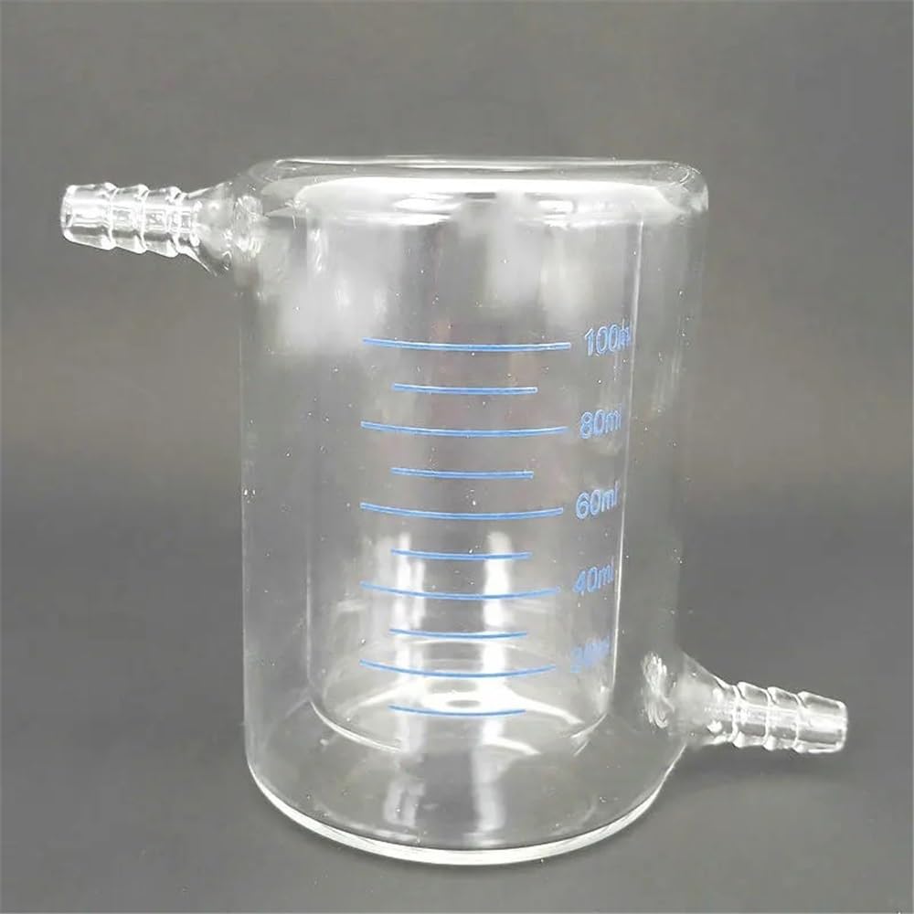 Szklany kubek borokrzemianowy Laboratoryjna zlewka ze szkła borokrzemianowego z płaszczem, dwuwarstwowa, z podziałką, 50-1000 ml(300ml)