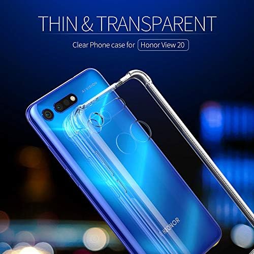 Cresee Honor View 20 Case Cover, [Air Cushion Corners] Ultra Slim TPU Soft Clear Silicone Bumper Anti-Scratch Shockproof Thin Back Case for Huawei Honor View 20 (Honor V20) Transparent