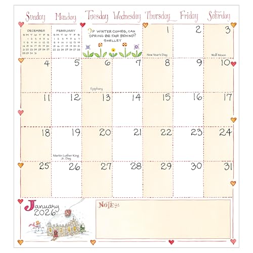 tf publishing 2026-2027 susan branch small monthly pocket planner with 2 page large calendar grid and lined notes section - 2 year pocket calendar 2026-2027 perfect for purse - 35in x 65in