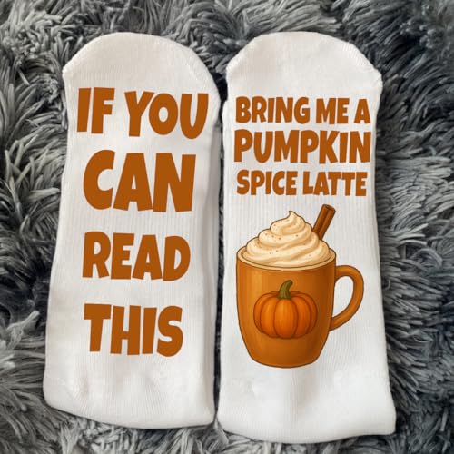 Funny Pumpkin Spice Latte Socks – Thanksgiving Gifts for Men and Women – Fall Coffee Lover3