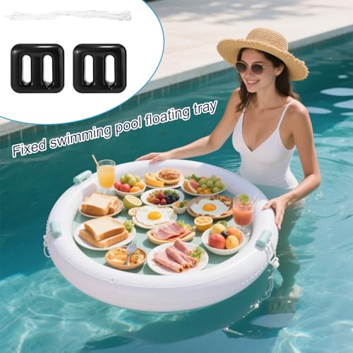 Lyreh 2 STK. Ersatz Anker für Poolbrunnen, Schwimmanker mit 5 m Seil 150g Gewicht für Aufblasartikel (Schwarz)