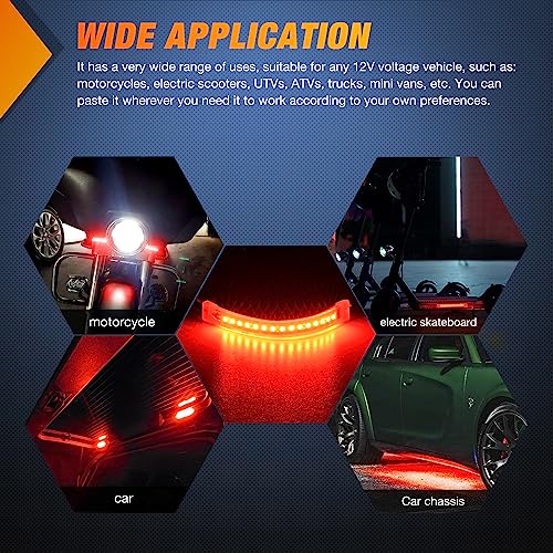 Image of Nilight 2PCS 5Inch LED Motorcycle Turn Signal Running Brake Stop Tail Light Strips Red Beam Flexible Bend Adhesive Universal Fit Harley Motorcycles Dirt Bikes Snowmobile ATV