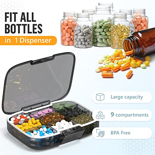 Large Pill Organizer - Daily Pill Container Extra Large Compartments Jumbo Pill Holder Xl Pill Box Supplement Organizer Travel Essentials Dispenser Medication Organizer Medicine Pill Case #TOP2