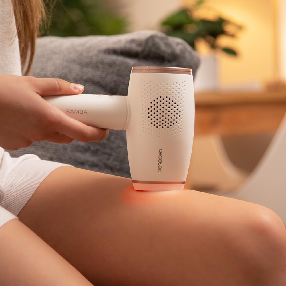 Cecotec IPL Bamba SkinCare IPL pistolet do usuwania włosów, dla kobiet i mężczyzn, ciała, pachy i twarzy, lampy kwarcowe, 500 000 impulsów świetlnych, funkcja chłodzenia, wyświetlacz LCD, 2 tryby