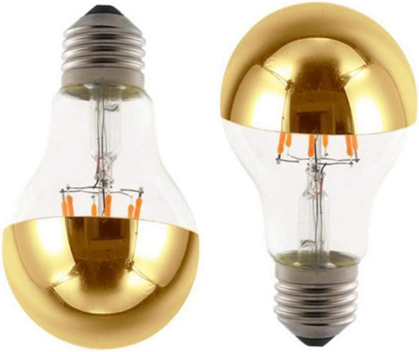 Frее Shірріng 🛒 Half Chrome Light Bulb A60 6W(60W Equivalent)LED Filament Vintage Edison Bulb with Half Chrome Gold,for Home Lighting ,Warm White 2700K,4 Pack