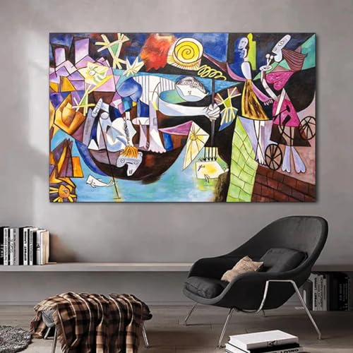 Toile Picasso Pêche de nuit à Antibes cadre interne 60x80 cm