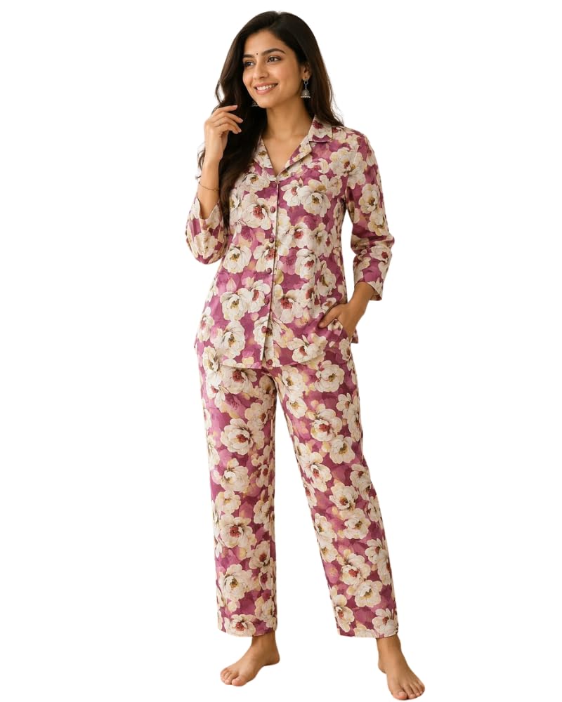 kti Women Floral Printed Multicolor Shirt Pant co-ord Set-picture-14