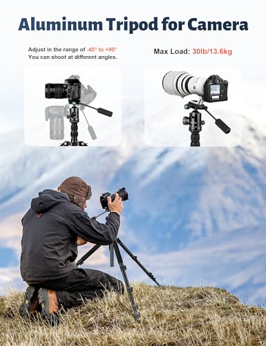 Tripod for Camera, 83\" Camera Tripods & Monopods with Metal Handle, Professional Aluminum Camera Tripod, Heavy Duty Tripod for DSLR Camera Lasers Spotting Scope Binoculars Telescope, Payload 35Lb