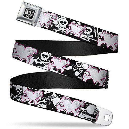 Cinturón de seguridad Buckle-Down urbano con calaveras y ajuste 20-36
