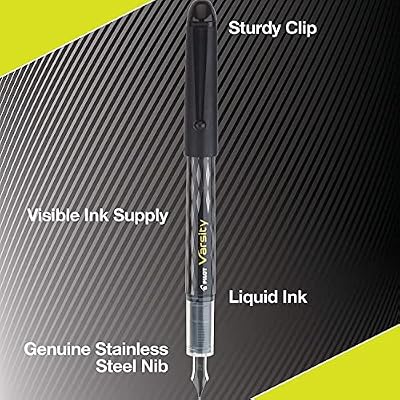 Pilot Varsity Disposable Fountain Pens, Blue Ink, Medium Point, Pack of 6