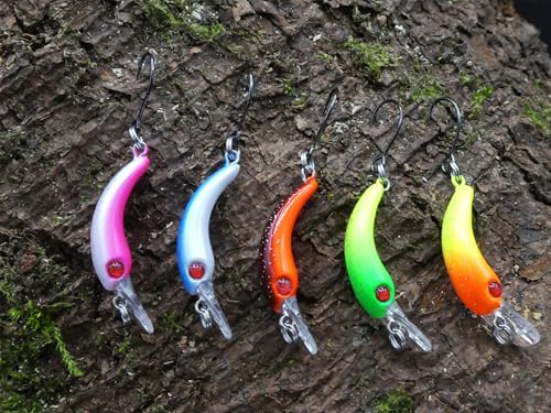 Wobbler Set für Forellenangeln – 5 langsam sinkende Wobbler (3,9 cm)