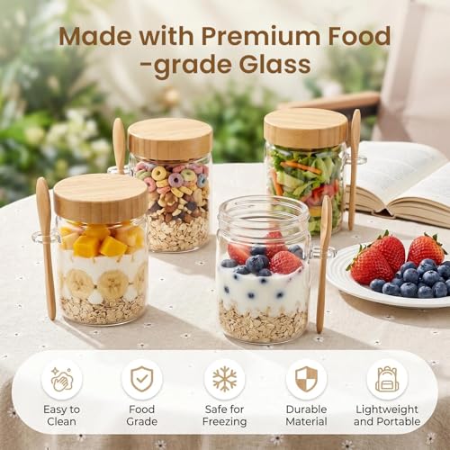 Overnight Oats Jar hermétique pour emporter vos collations sans fuite - 4