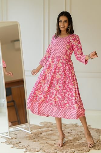 Image of MIRCHI FASHION Women's Cotton Relaxed Fit Anarkali Kurti