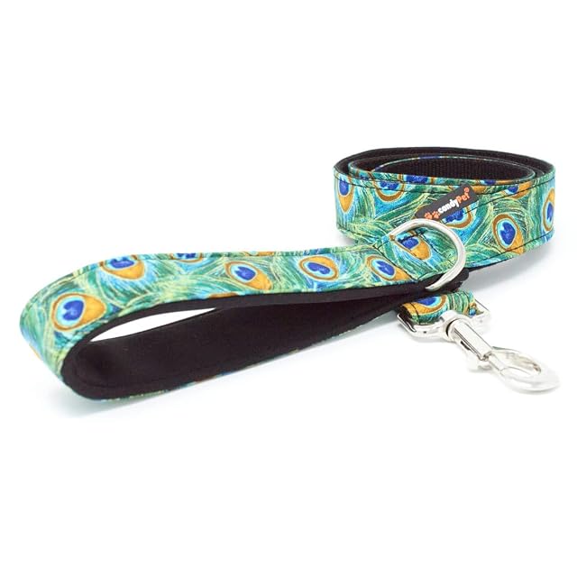 candyPet - Correa para Perros - 120 cm de algodón con Asa acolchada de Softshell, Peacock