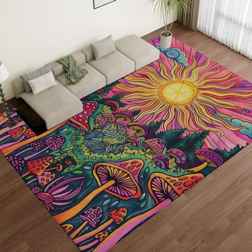 Tapis champignons doux et lavable pour protéger le sol du salon - 5