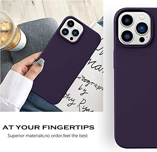 Image of DIZORO Microfiber Candy Case Compatible for iPhone 13 Pro 6.1 Inch Shockproof Slim Back Cover Liquid Silicone Case (Deep Purple)
