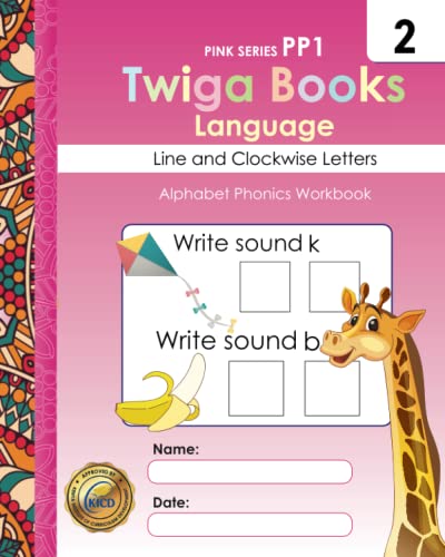 Twiga Book Language 2 Line and Clockwise Letters: Alphabet Phonics Workbook Age 3-4 years (Twiga Books Pink Language Series)