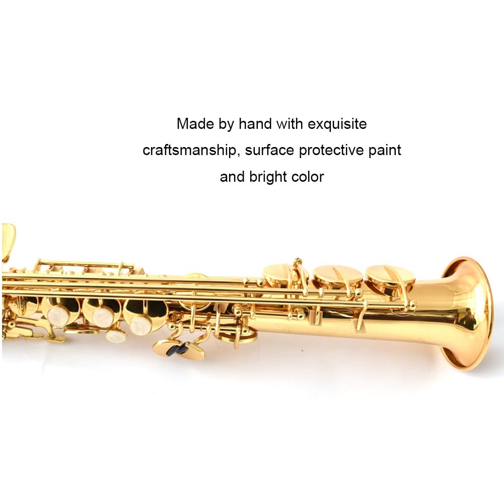 Sassofono Soprano Bb In Ottone - Completo Di Custodia, Accessori E Cinghie, Colore Oro - Foto 8