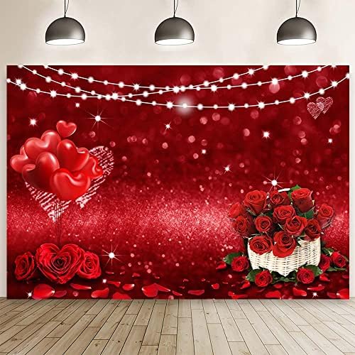 7x5ft Valentine's Day Backdrop Love Hearts Fireworks Red Glitter Photography Background Shiny Sparkling Bokeh Backdrop For Engagement Bridal Shower Wedding Party Decoration Banner Photo Studio 419660114943754240 - View #6