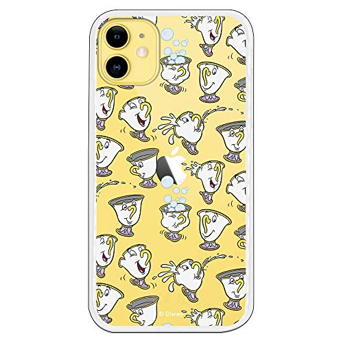 Fundas Iphone 11 Pro Max Disney Funda para iPhone 11 Oficial de La Bella y la Bestia Chip Potts Siluetas para Proteger tu móvil. Carcasa para Apple de...