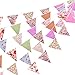 Produktbild funvce Wimpelkette Stoff Girlande, 12M 42pcs Wimpelkette Outdoor Vintage Wimpel Girlande für Mädchen Babyparty und Kinderzimmer Deko Hochzeits Geburtstag Party