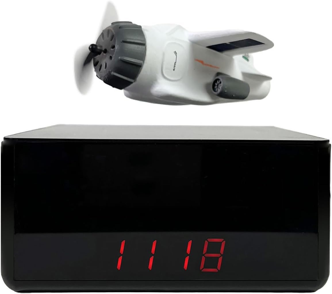 Creative Clock Maglev Airplane, Paddles Can Be Rotated, Model Toys, Desktop Electronic Ornaments, Cute Science and Technology Gifts