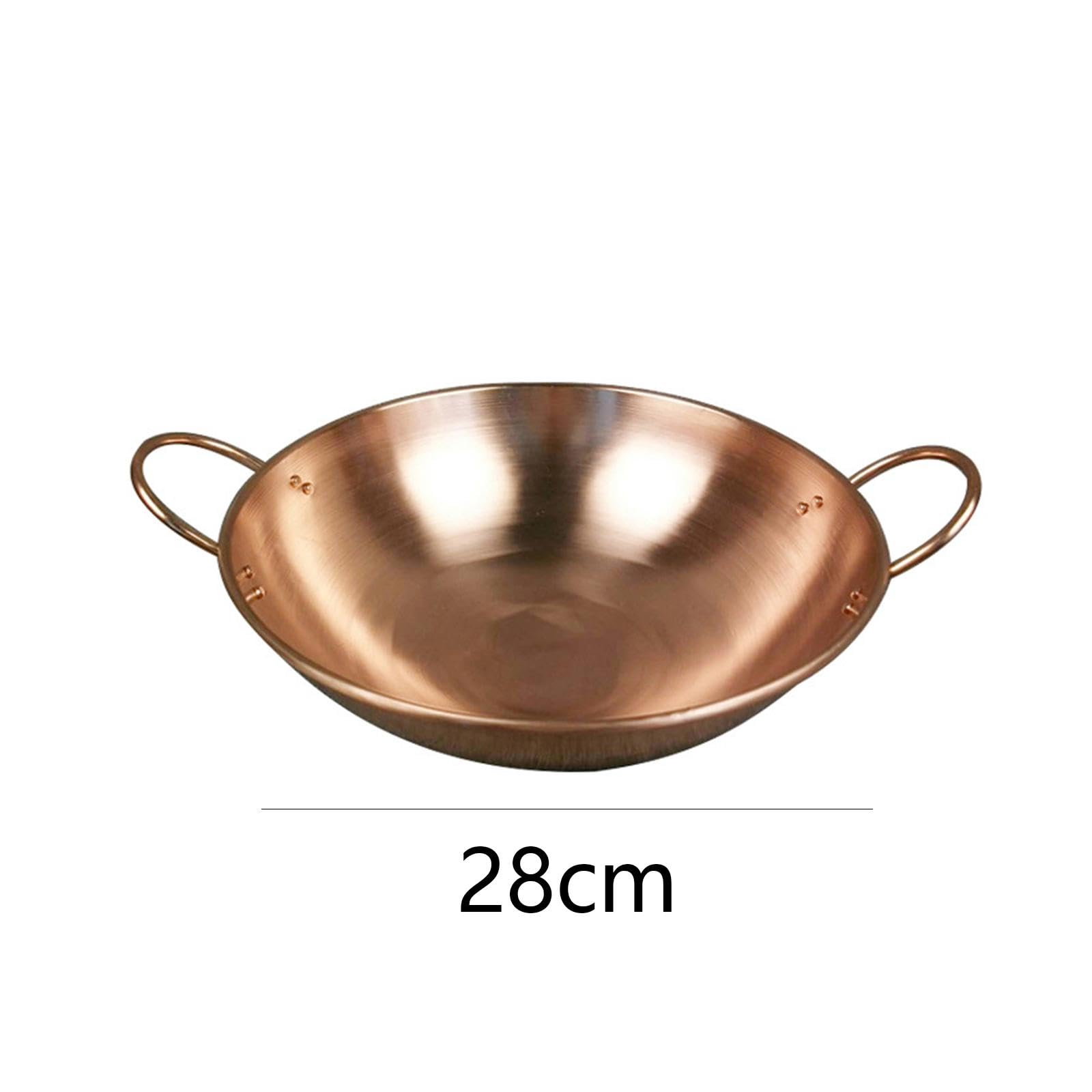 Topf aus reinem Kupfer ohne Deckel, schöne Form, Bratpfanne, Schmorpfanne, Kupfer-Kochgeschirr, 28 cm