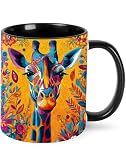 Yamegoun Giraffe Coffee Mug 11oz Ceramic Tea Cup Kitchen Decor Microwave Safe for Office and Home Novelty Christmas Gifts for Men Women