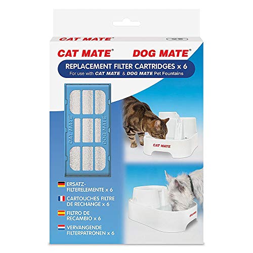 Cat Mate Replacement Filter Cartridge for Pet Fountain 6 Count