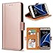Produktbild Bozon Galaxy S7 Hülle, Leder Tasche Handyhülle Flip Wallet Schutzhülle für Samsung Galaxy S7 mit Ständer und Kartenfächer/Magnetverschluss (Rose Gold)