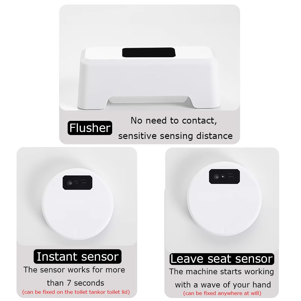 Flusher Automático De Inodoro, Kit De Descarga De Inodoro del Sensor Infrarrojo, Botón De Al RAS del Inodoro Inteligente, Sensor De Infrarrojos Externos.,Style a