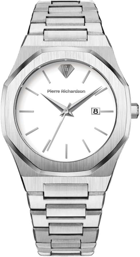 PIERRE RICHARDSON PR5428 Men’s Luxury Watch – Japanese Quartz Movement, Stainless Steel, 41mm, 5ATM Water Resistant, Scratch-Resistant Sapphire Crystal Glass – Classic Dress Watch for Men