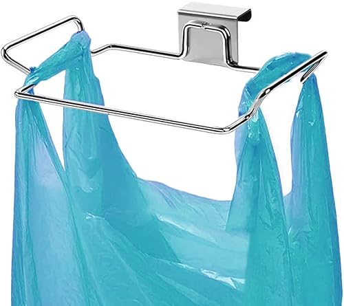 Soporte para bolsas de basura para armarios, puertas de gabinete de cocina, contenedores de basura portátiles de acero inoxidable