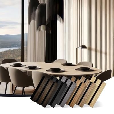 RITOLLO Wood Panels for Wall 4.92"×7.68" Acoustic Panels for Interior Wall Decor, Fluted Sound Absorbing Panel - 6 Color Samples 6 Pack