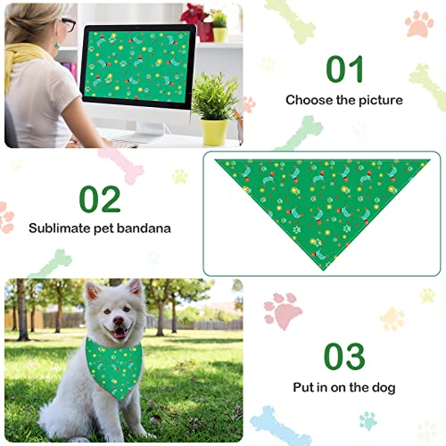 40 Pcs Plain Dog Bandana Bulk Dog Bib Shirt Boy Valentine's Day St. Patrick's Day Solid Color Heat Transfer Dog Triangle Scarfs Accessories For Small Medium Large Pet (25.2 X 16.93 X 16.93 Inches) #TOP2