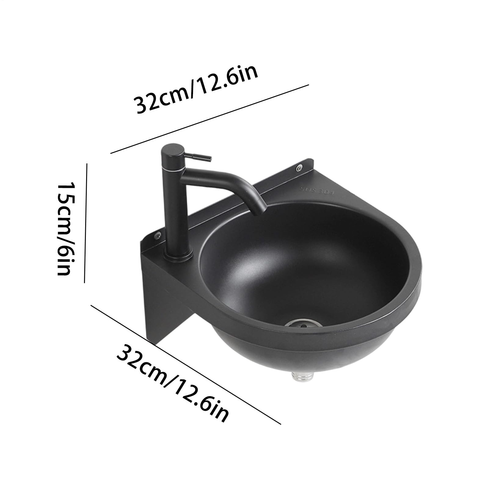 Lavabo de Baño de Tamaño Pequeño,Lavabo Semi-Circular | Fregadero de Cocina - para baño, Aseo, Hotel, Cocina, vanidad, lavadero, Restaurante,